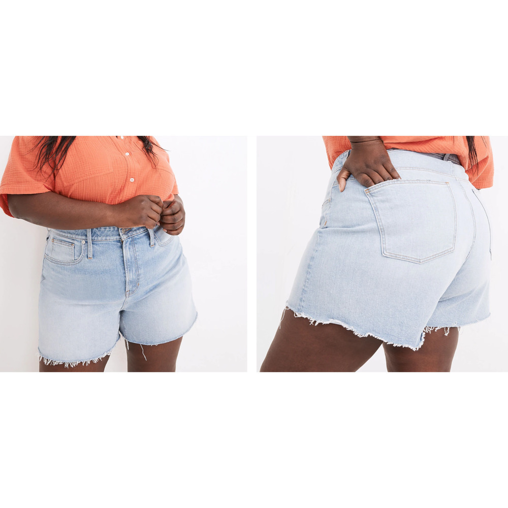 NWT~Madewell The Plus Curvy Perfect Jean Short in Baylis Wash~16W~Ret $78
